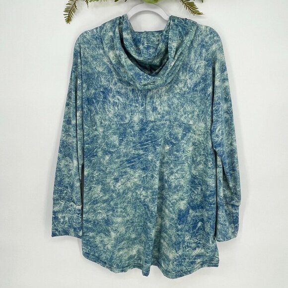 LuLaRoe Blue and White Hooded Sweatshirt - Picture 2 of 12